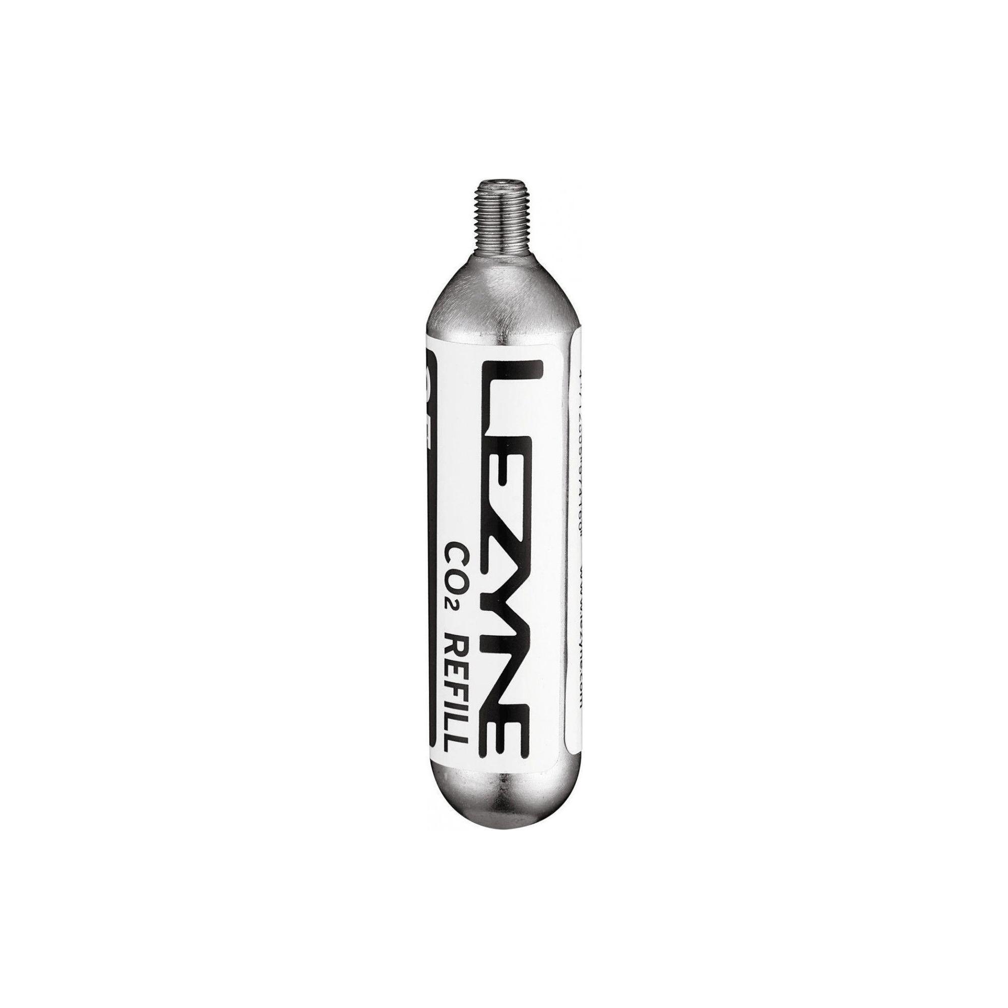 Cartuş CO2 Lezyne 25g, argintiu cu etichetă albă, set 5 buc.