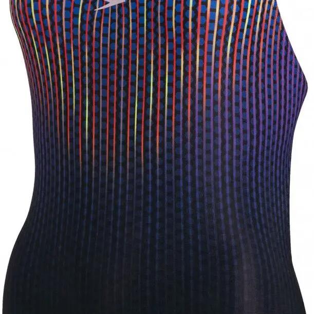 Speedo Placement Digital Powerback Women's 1 Piece Swimsuit Black
