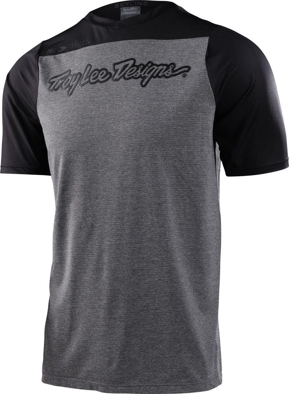 Maillot Manches Courtes Troy Lee Designs Skyline Signature Gris/Noir 1/3