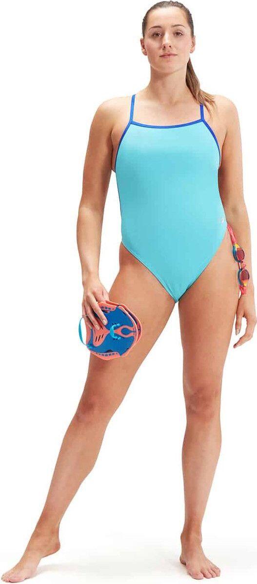 Speedo Eco + Solid VBack 1-Piece Swimsuit Light Blue 4/7