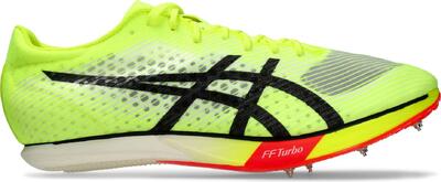 Asics metaspeed md paris geel/rood unisex track & field schoenen