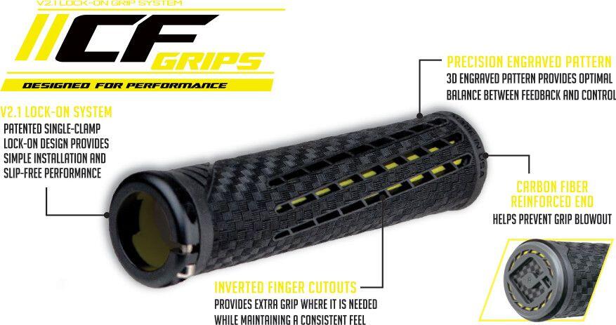 Paar Odi CF V2 Grips.1 Lock On Rot / Weiß 2/2