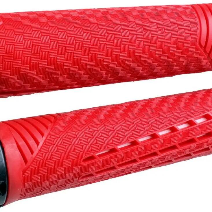 Pair of Odi CF V2 Grips.1 Lock On Red / White