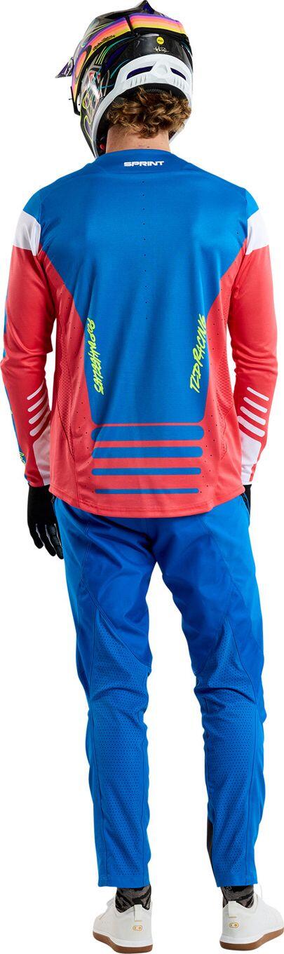 Langarm Trikot Troy Lee Designs Sprint Rot/Blau 5/7