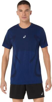 Asics road naadloze trui met korte mouwen blauw heren