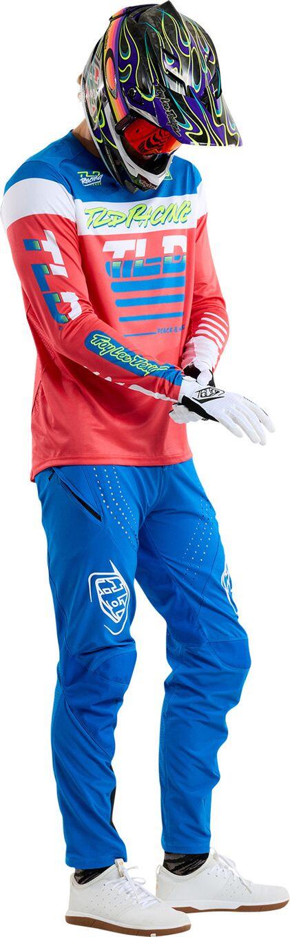 Langarm Trikot Troy Lee Designs Sprint Rot/Blau 6/7