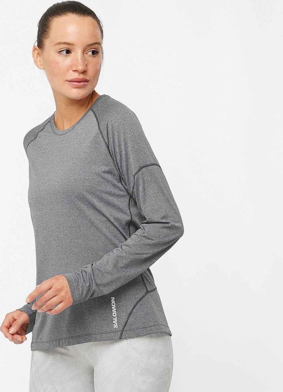 Maglia tecnica a maniche lunghe Salomon Cross Run grigio donna 2/4