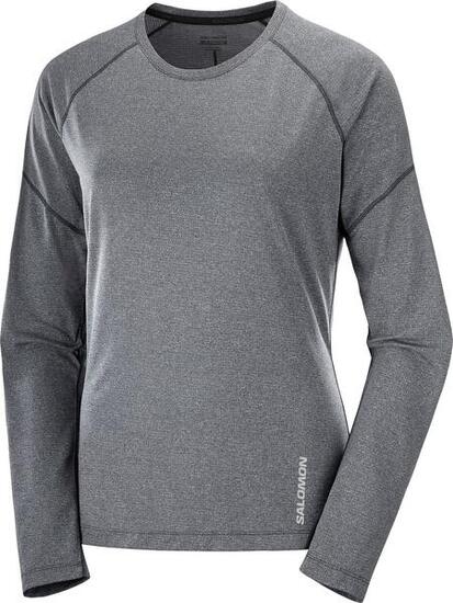 T-Shirt Technique Manches Longues Salomon Cross Run Gris Femme