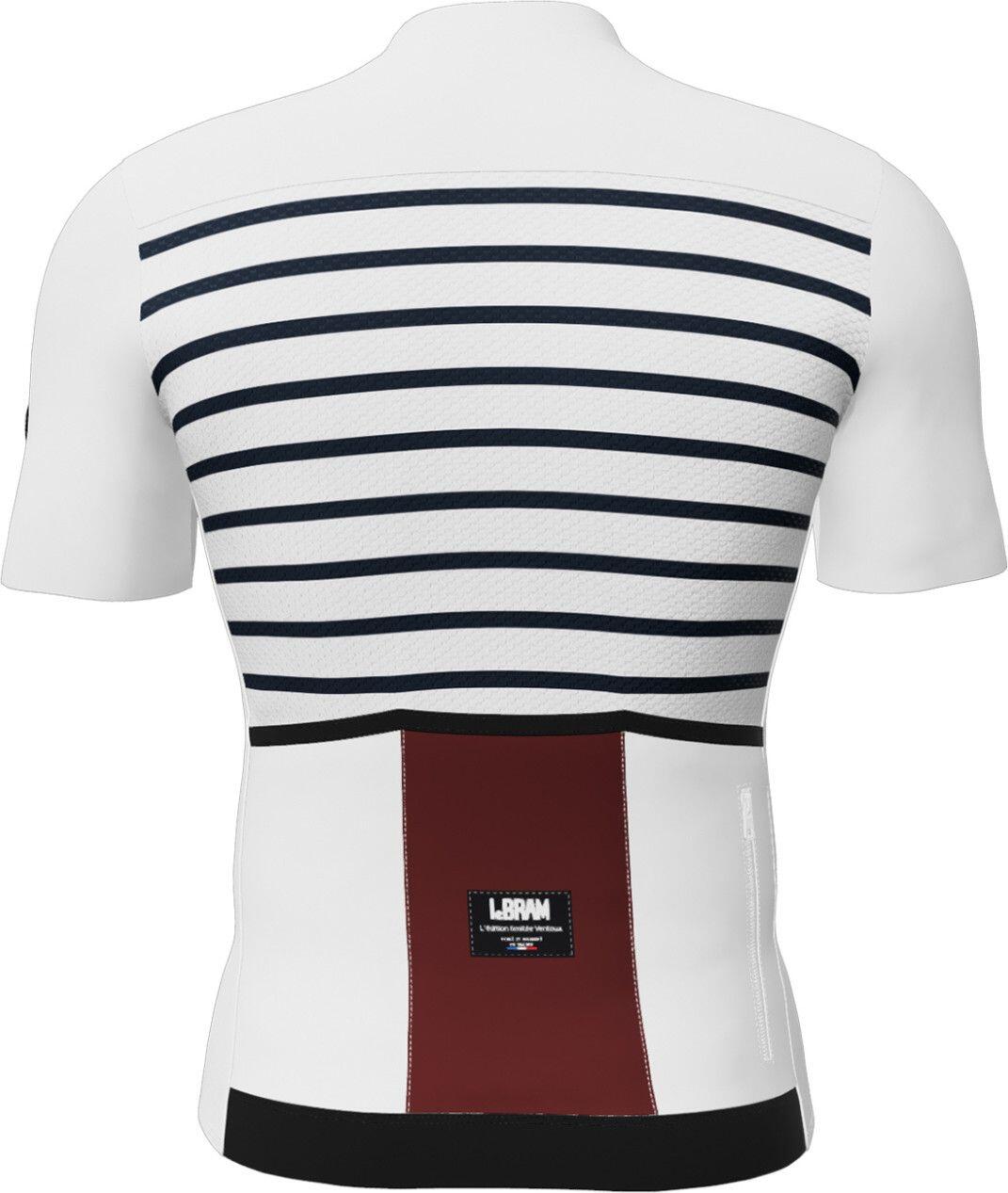 Maillot LeBram Ventoux Marinière Edición Limitada Manga Corta Blanco Azul Burdeo 3/7