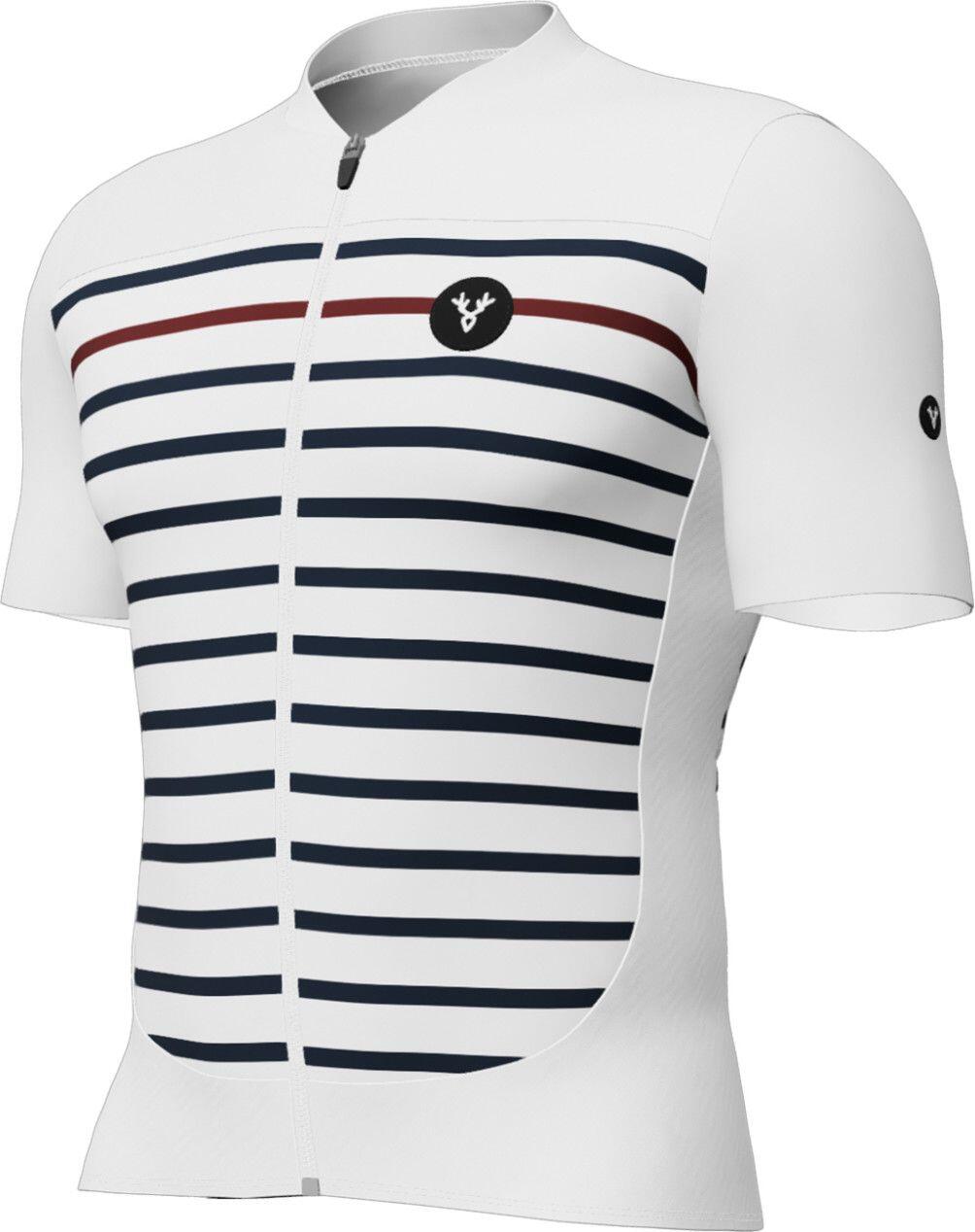 Maillot LeBram Ventoux Marinière Edición Limitada Manga Corta Blanco Azul Burdeo 2/7
