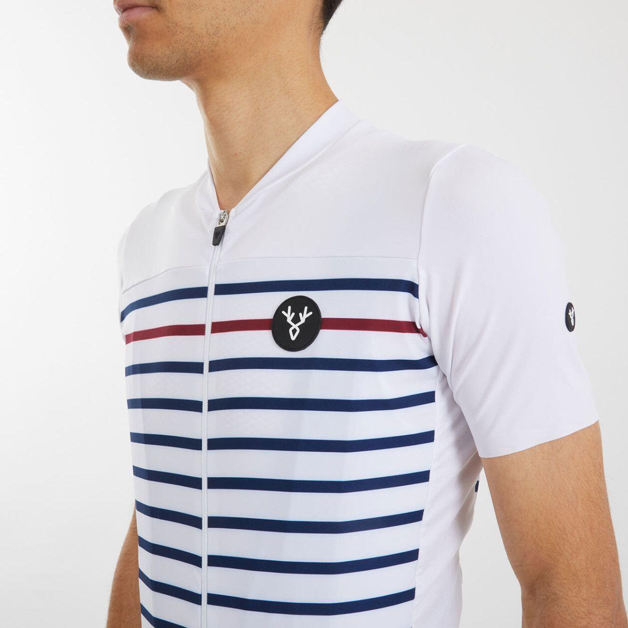 Maillot LeBram Ventoux Marinière Edición Limitada Manga Corta Blanco Azul Burdeo 6/7