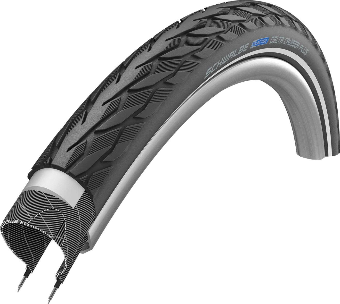 SCHWALBE Pneu Extérieur Delta Cruiser Plus 20 X 1.75 Noir Reflexion 1/1