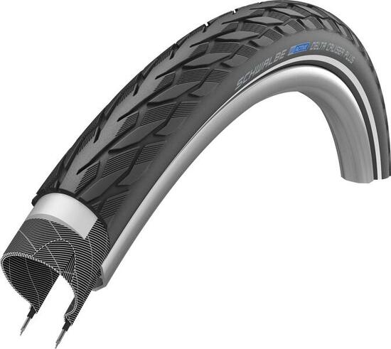 SCHWALBE Pneu Extérieur Delta Cruiser Plus 20 X 1.75 Noir Reflexion