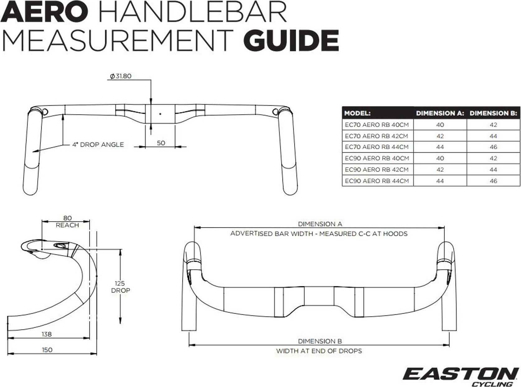 Manubrio Easton EC70 Aero Carbon 5/7