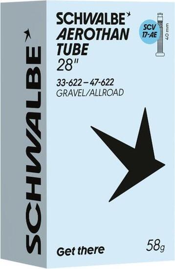 Camera d'aria leggera Schwalbe Aerothan Gravel/Allroad con valvola Schwalbe Clik