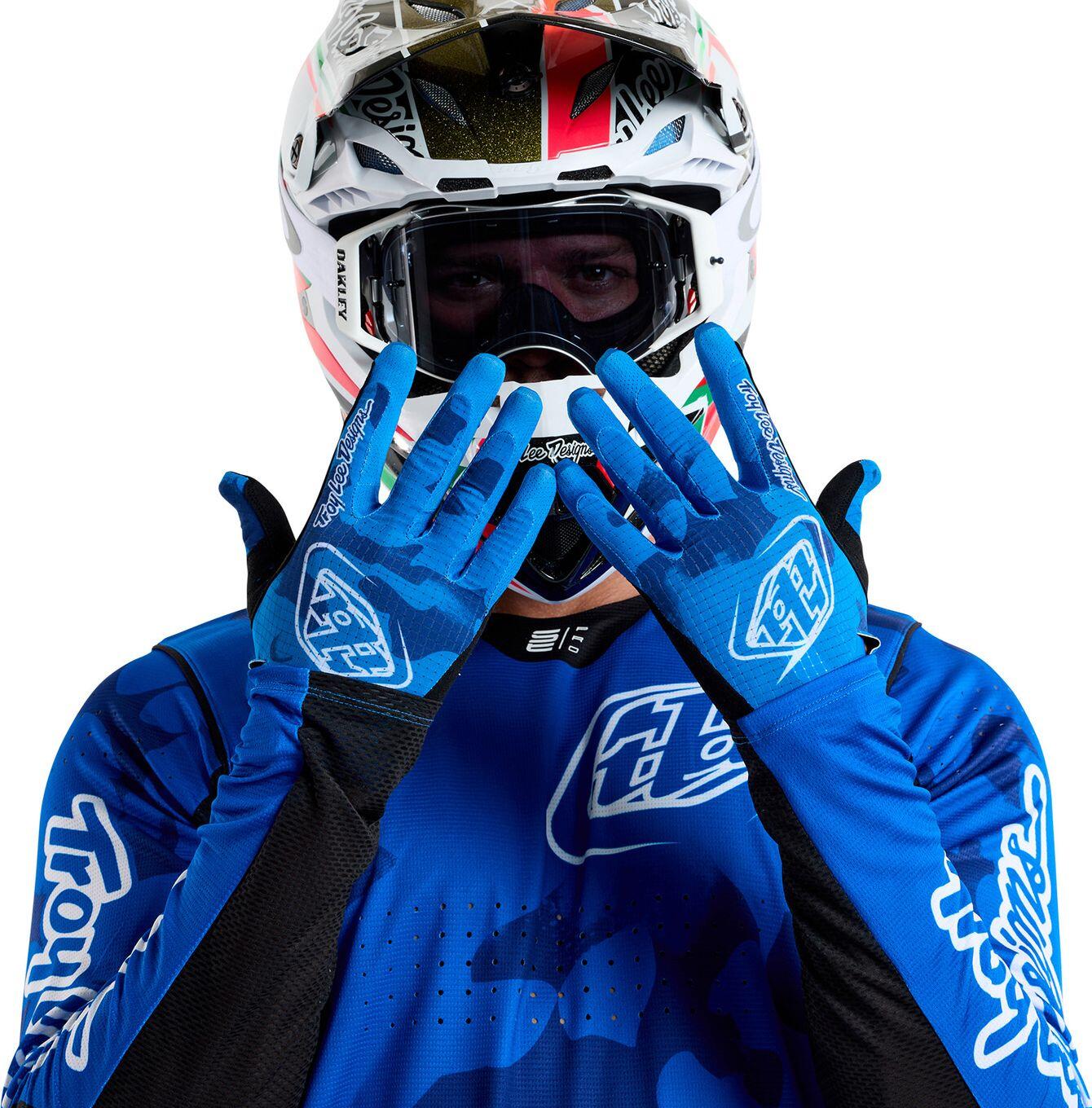 Gants TROY LEE Air  Blotted Bright Blue 4/4