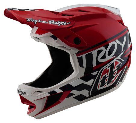 Troy Lee Designs D4 Polyacrylite Mips Integrale Helm Wit/Rood 7/7
