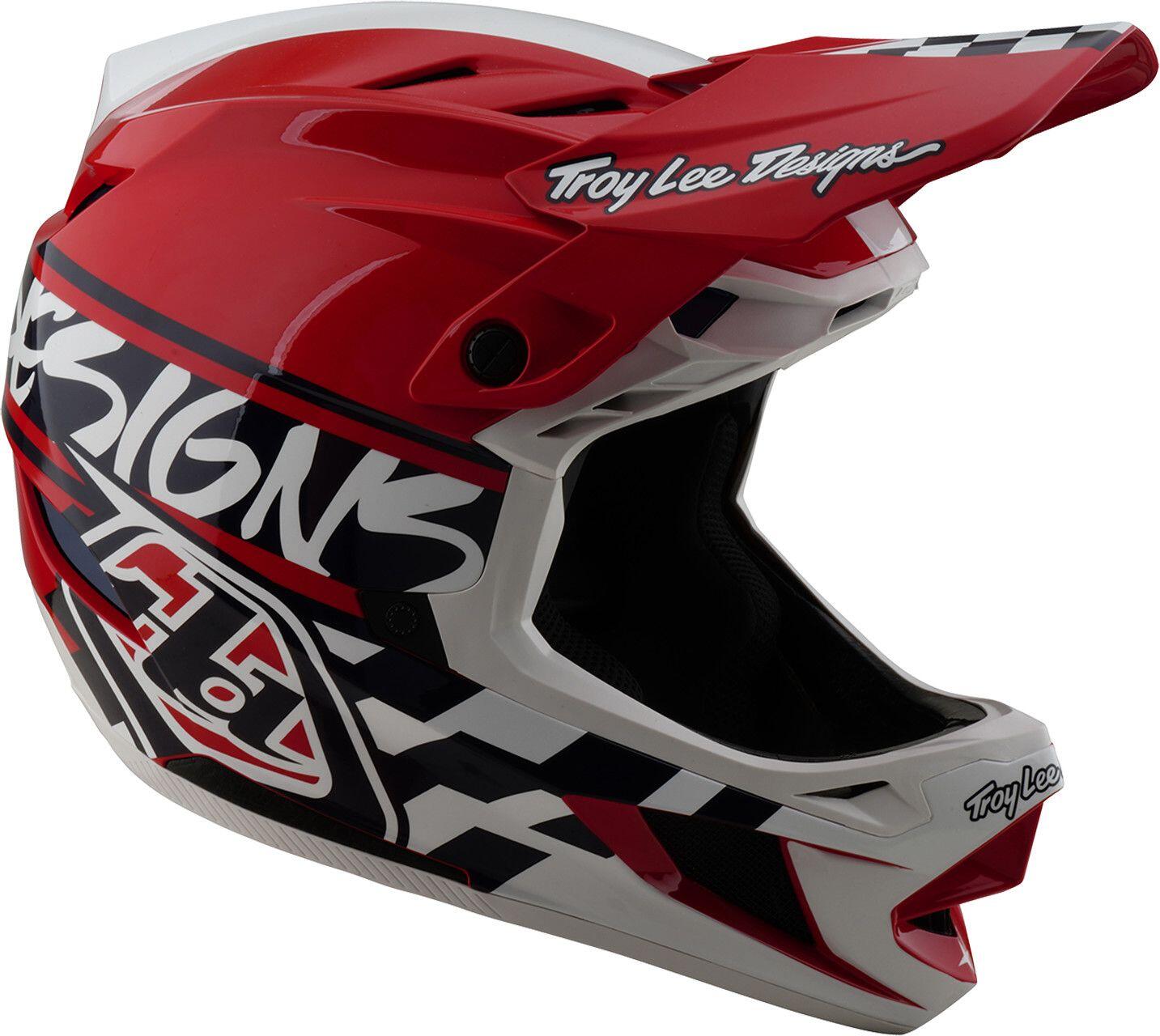 Troy Lee Designs D4 Polyacrylite Mips Integrale Helm Wit/Rood 6/7