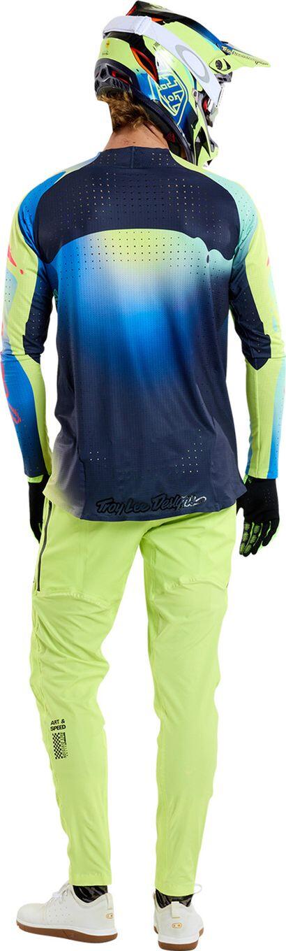Troy Lee Designs Sprint Ultra Langarm Trikot Blau/Gelb 5/7