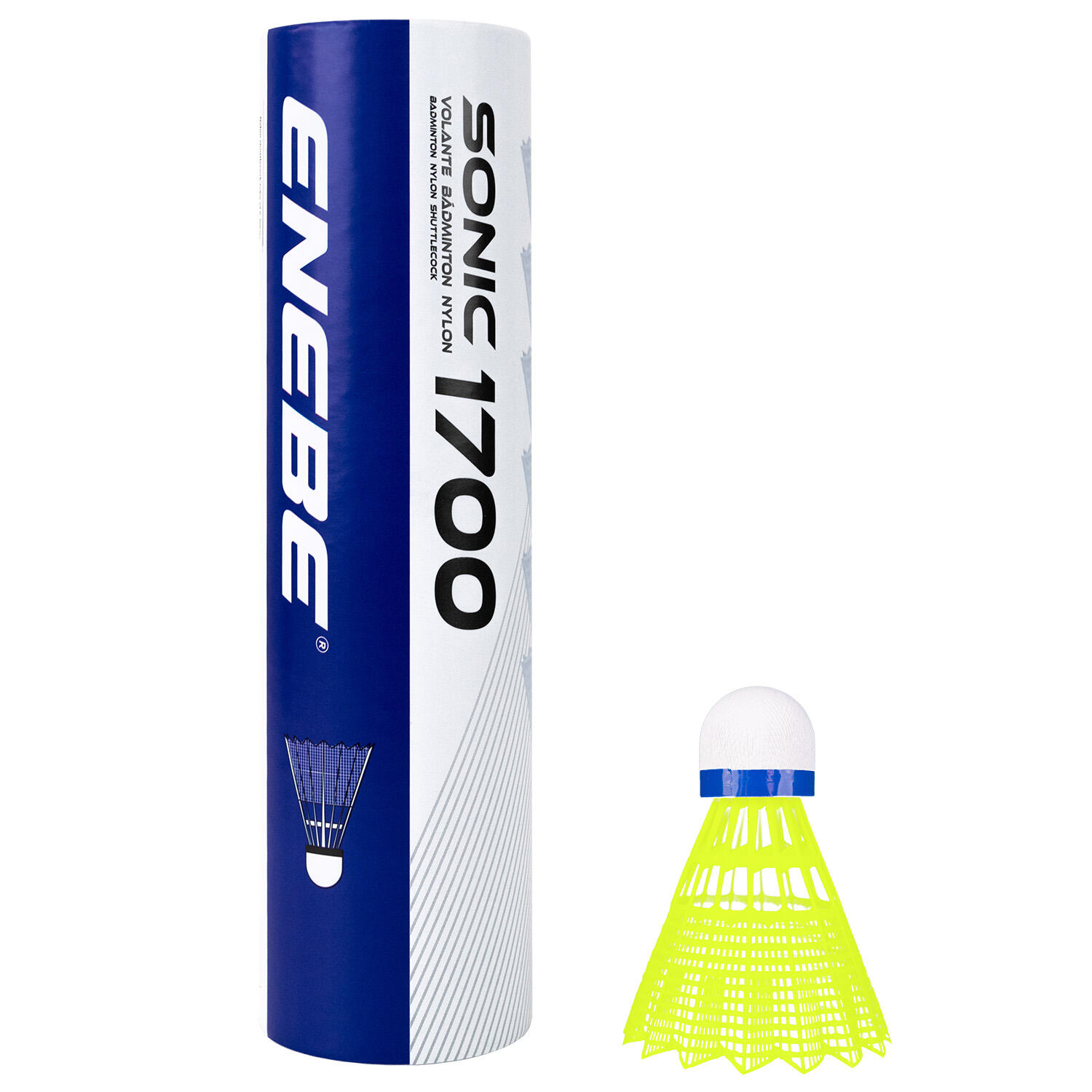 Tubo 6 Volantes bádminton SONIC 1700 amarillo 3/4
