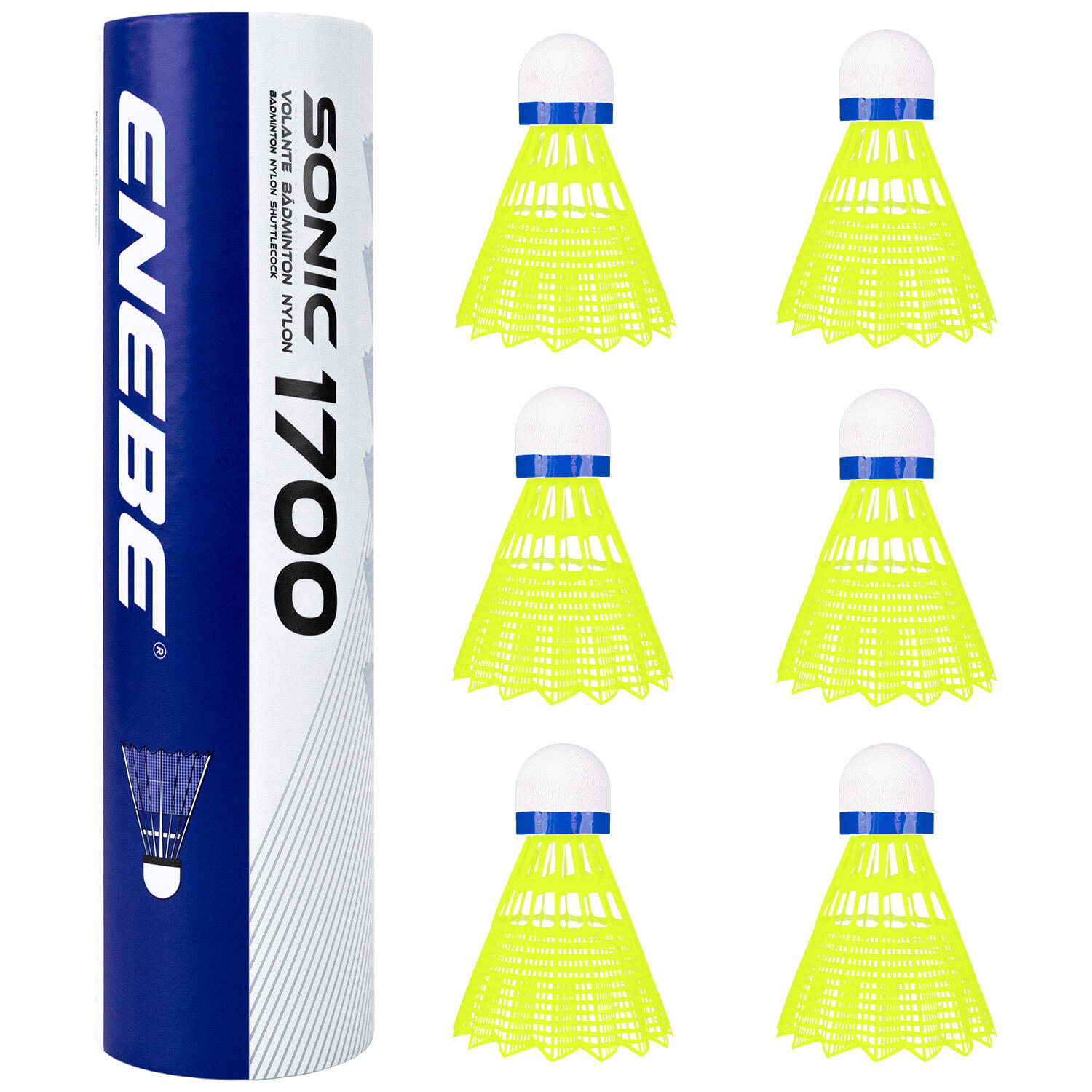 Tubo 6 Volantes bádminton SONIC 1700 amarillo 4/4