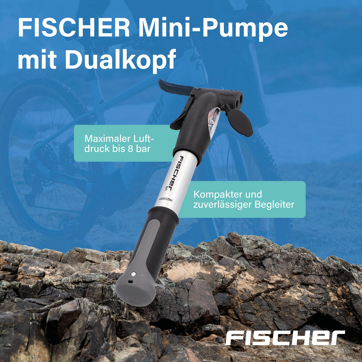 Mini pompe aluminium, double levée Fischer 2/7