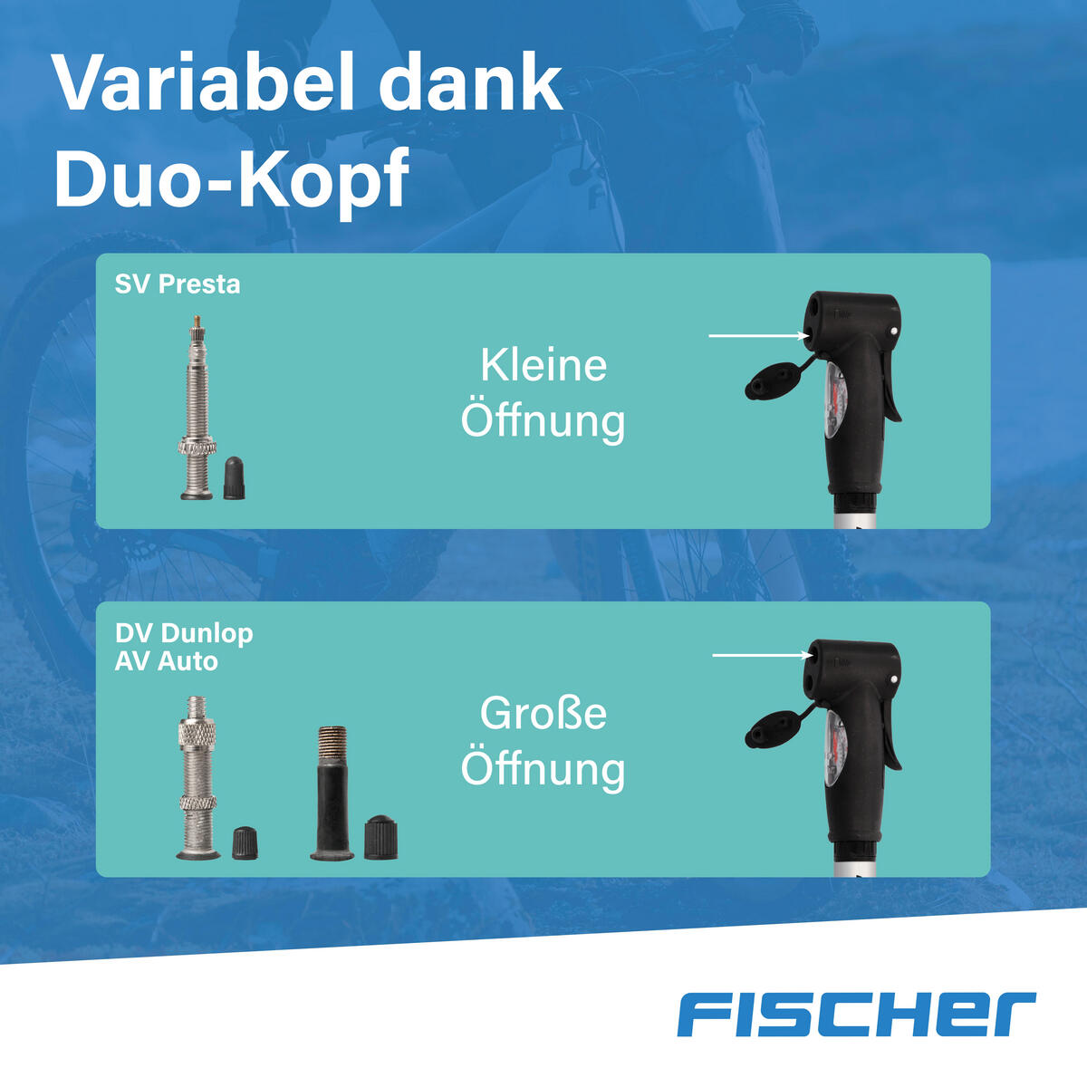 Mini pompe aluminium, double levée Fischer 7/7