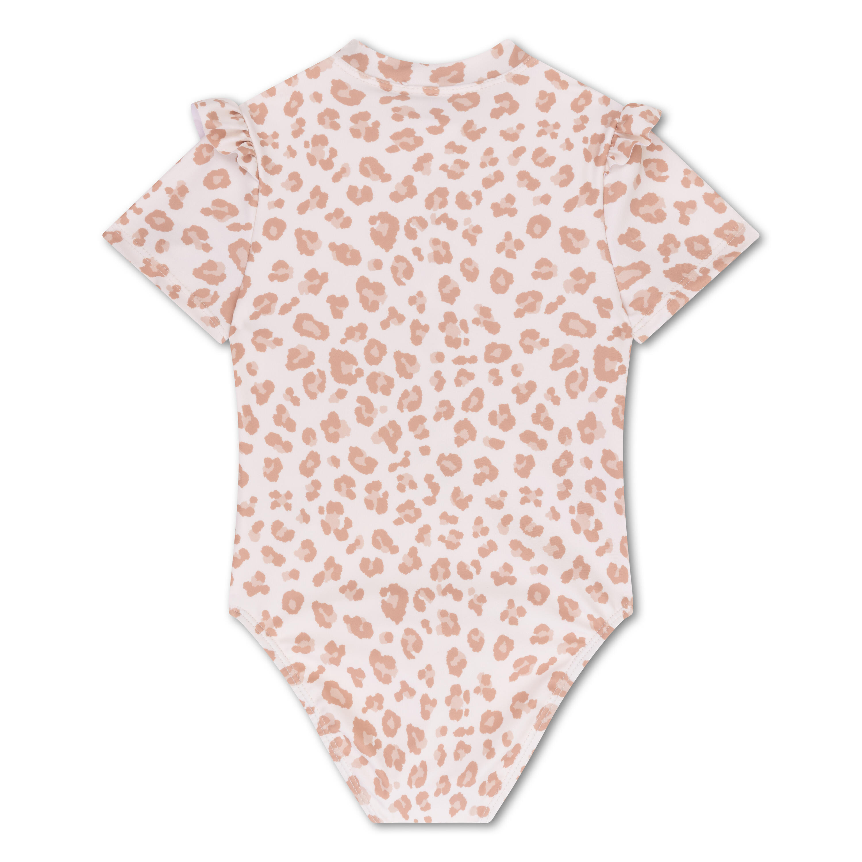 Swim Essentials Swimsuit Girls With Short Sleeves - Beige - Leopard 3/7