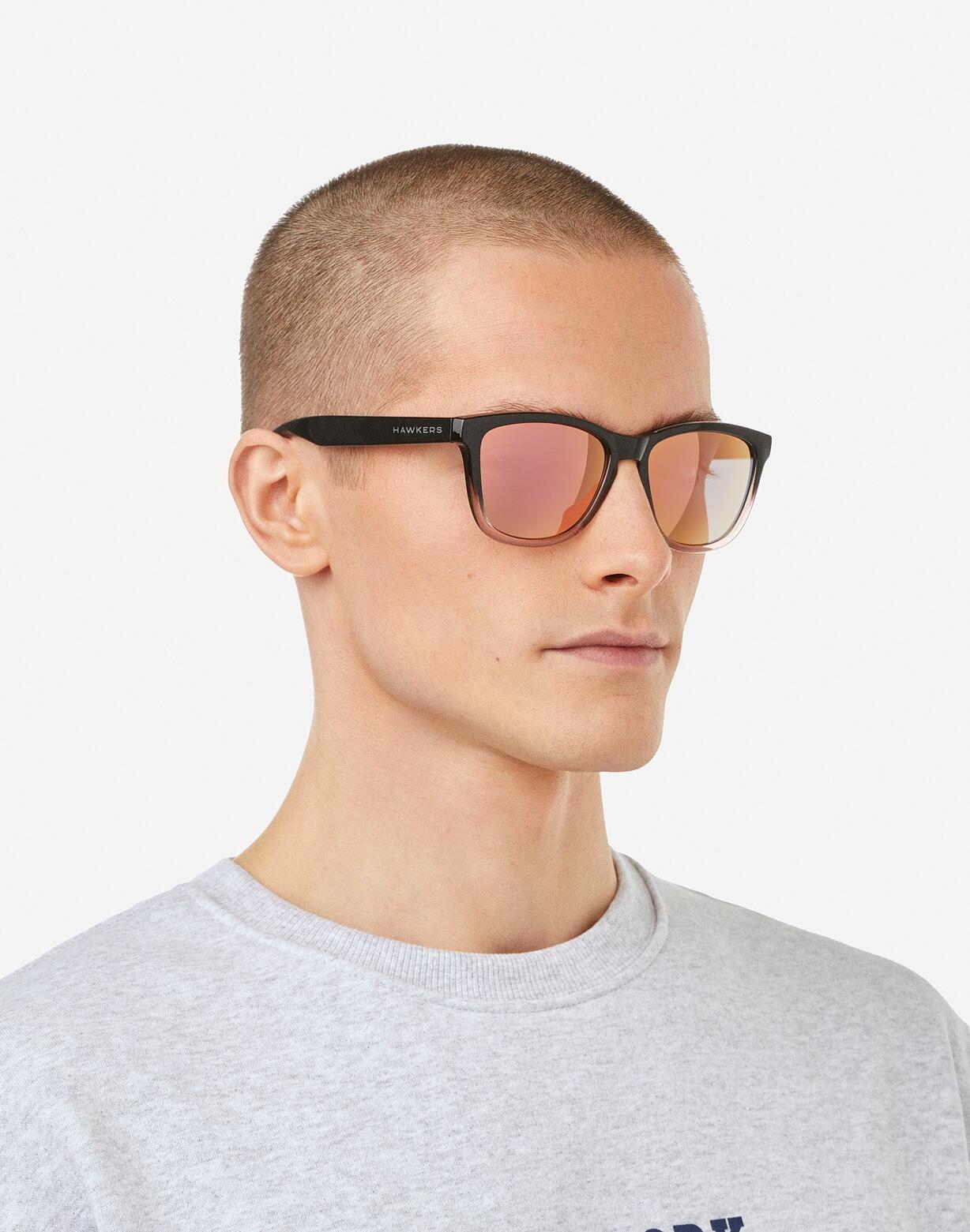 HAWKERS - Lunettes de soleil pour Homme et Femme FUSION Rose Gold 6/8