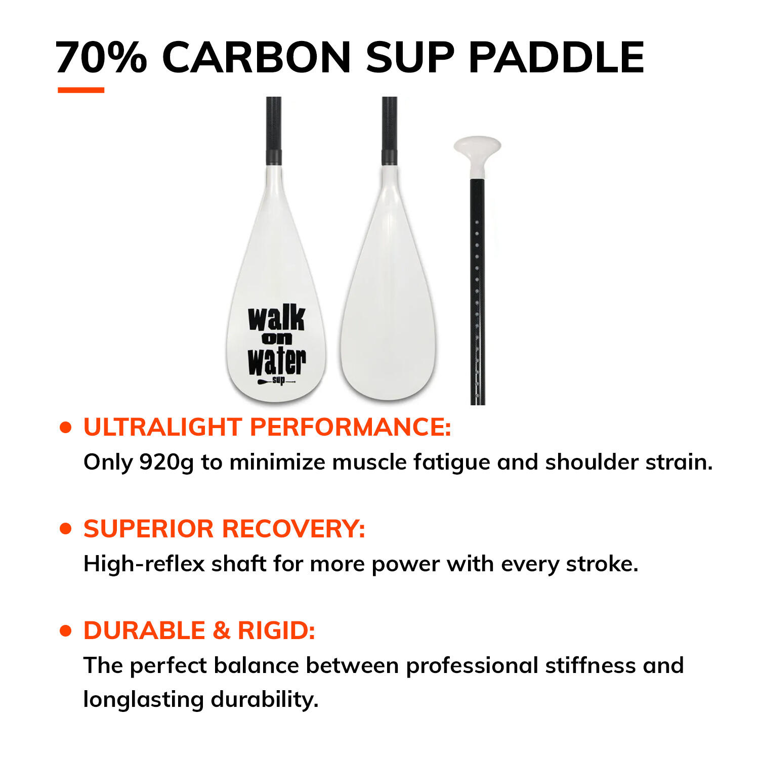 Pagaie de SUP Vario 70% carbone 3 parties WOW 3/6
