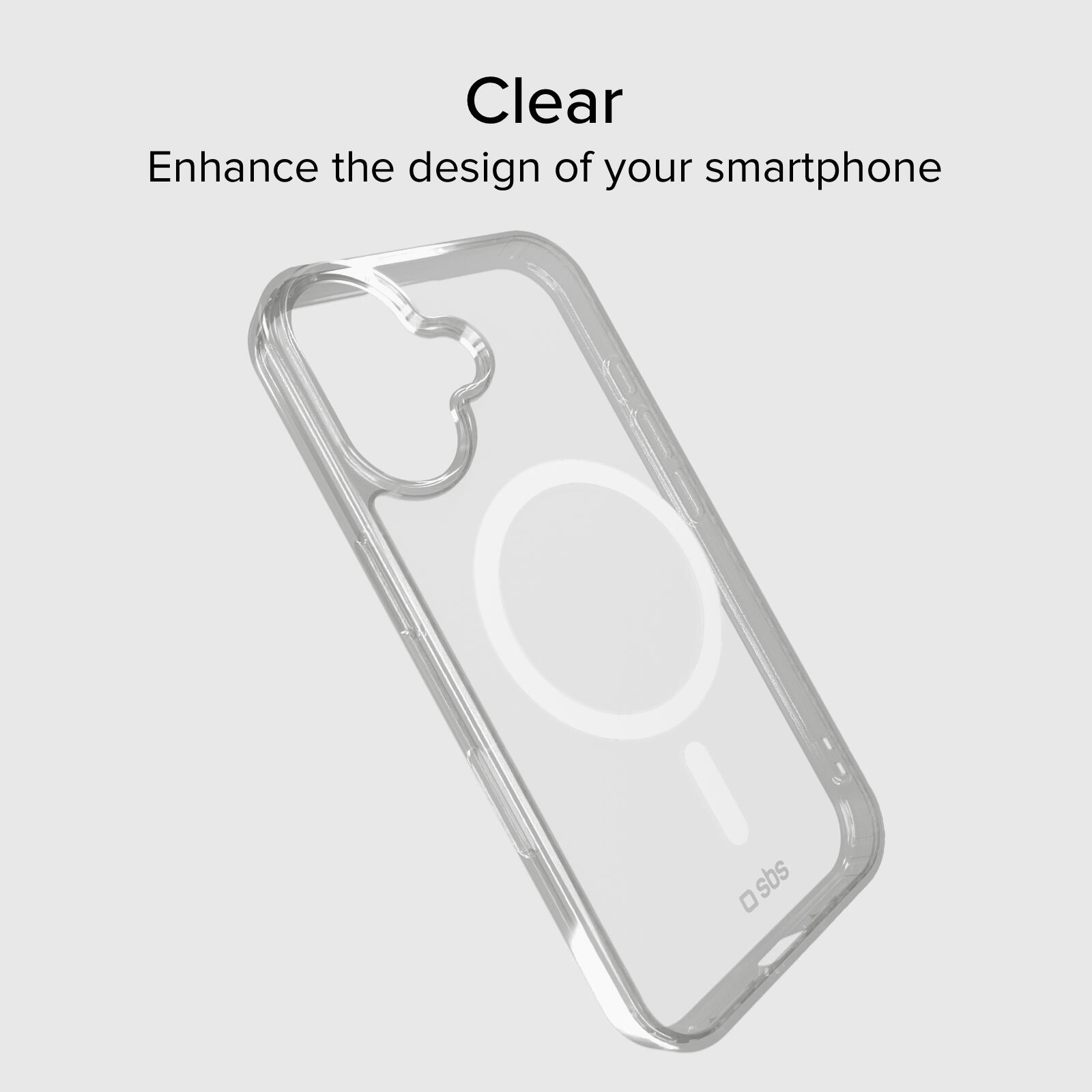 Coque transparente rigide, compatible recharge MagSafe pour iPhone 17 2/7