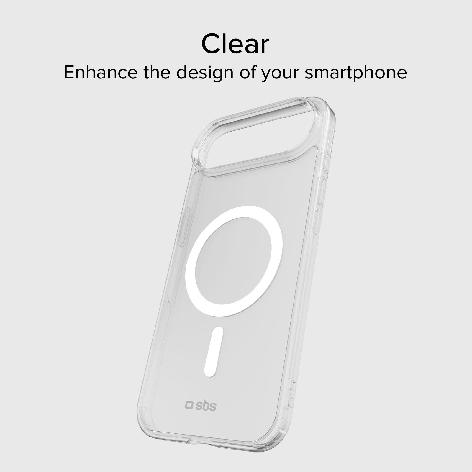 Coque transparente rigide, compatible recharge MagSafe pour iPhone Air 2/7