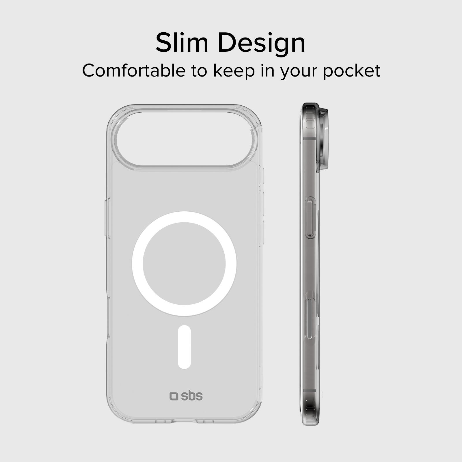 Coque transparente rigide, compatible recharge MagSafe pour iPhone Air 7/7