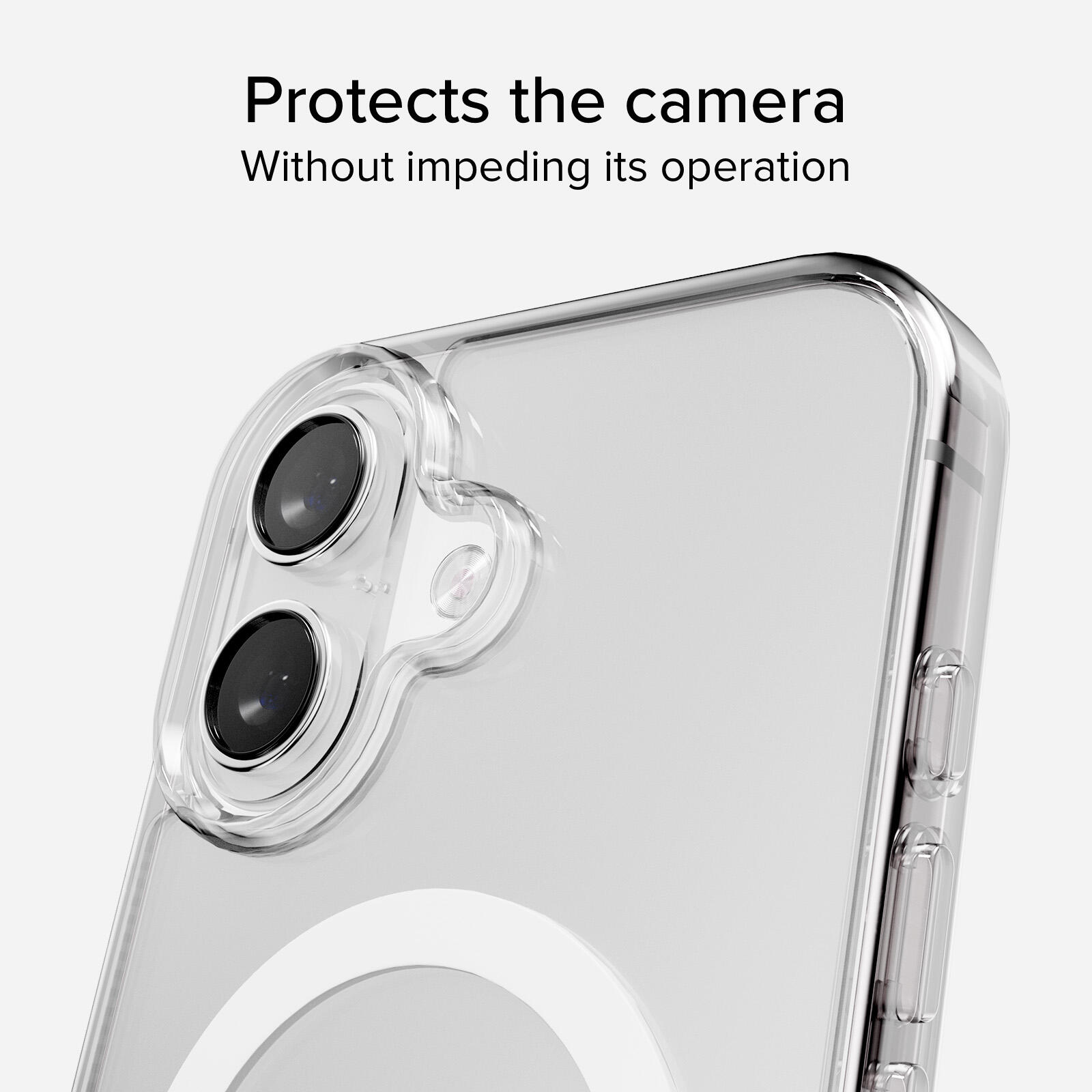 Coque transparente rigide, compatible recharge MagSafe pour iPhone 17 4/7