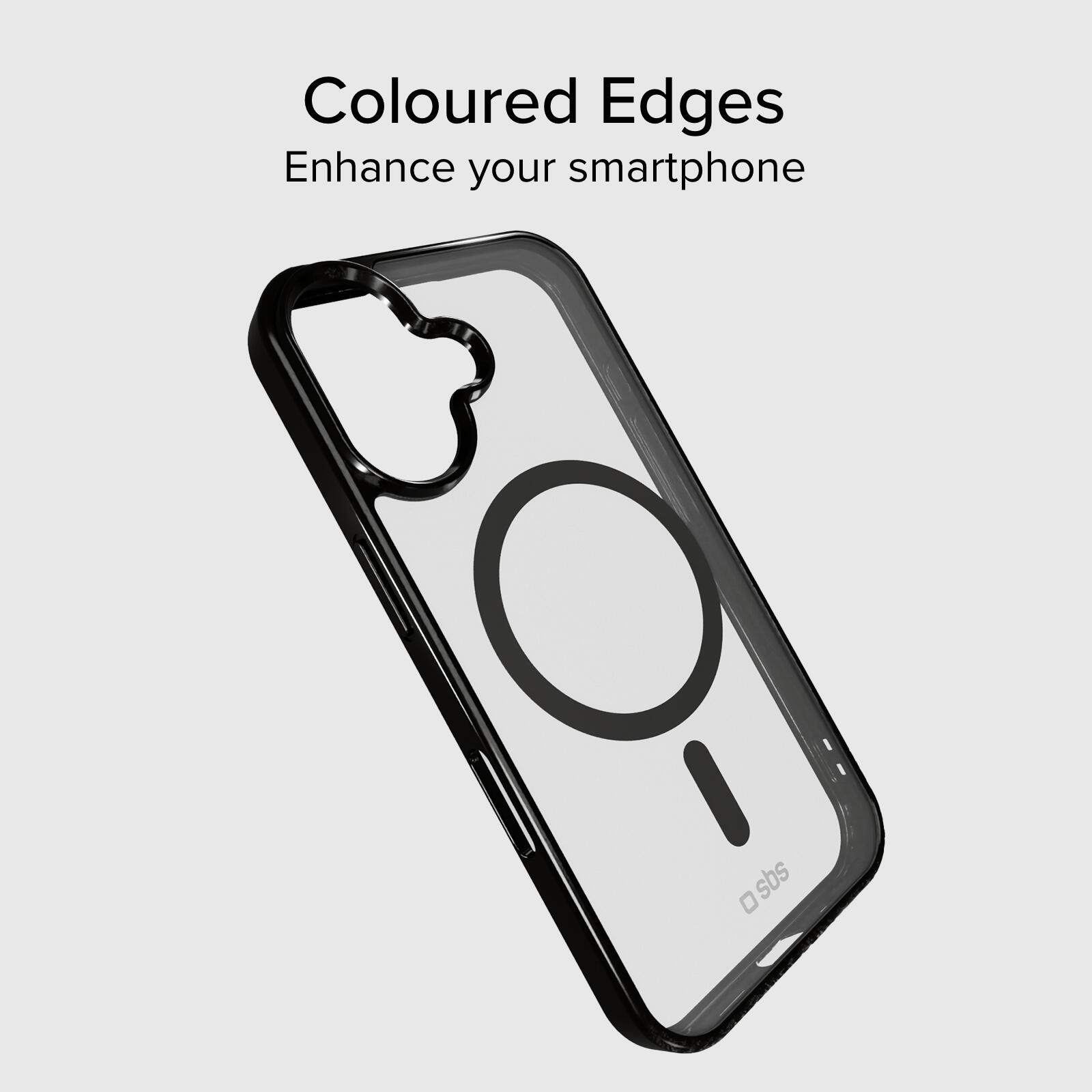 Coque iPhone 16 Plus bords colorés compatible MagSafe 2/7