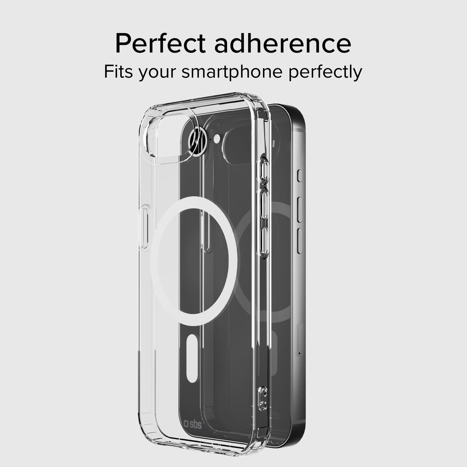 Coque transparente rigide, compatible recharge MagSafe pour iPhone 17e/16e 3/7
