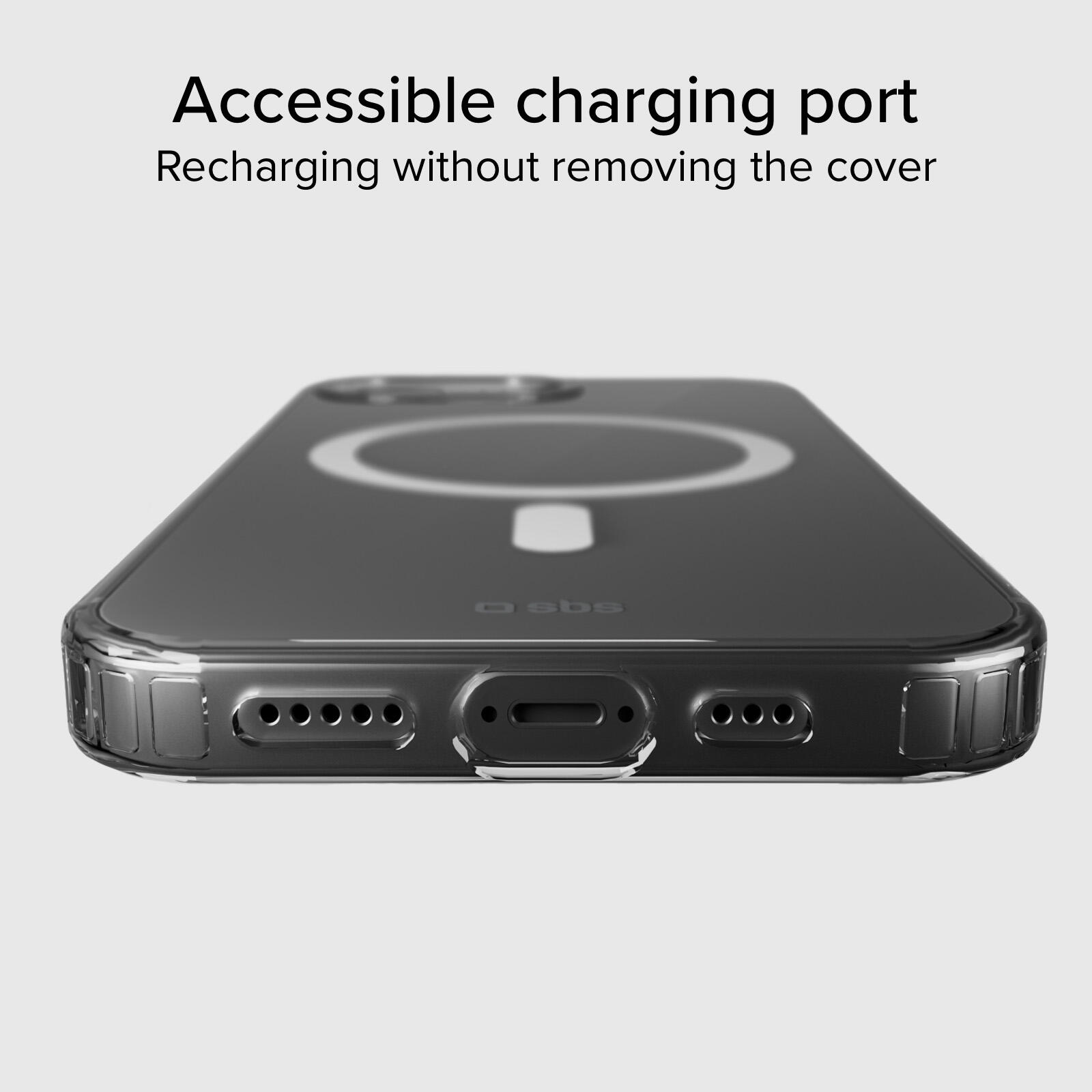 Coque transparente rigide, compatible recharge MagSafe pour iPhone 17e/16e 6/7