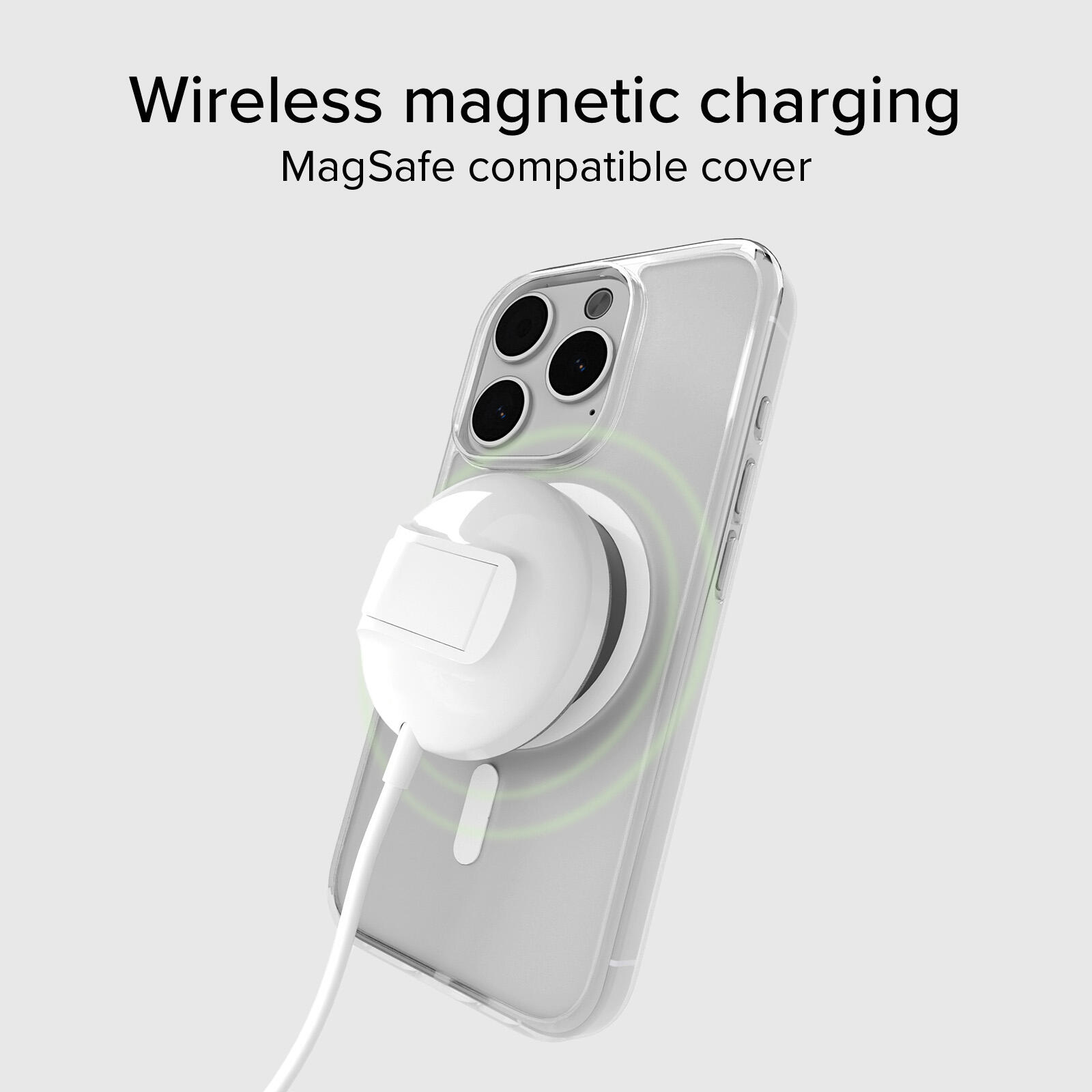 Cover trasparente rigida compatibile con ricarica MagSafe per iPhone 15 Pro Max 5/7