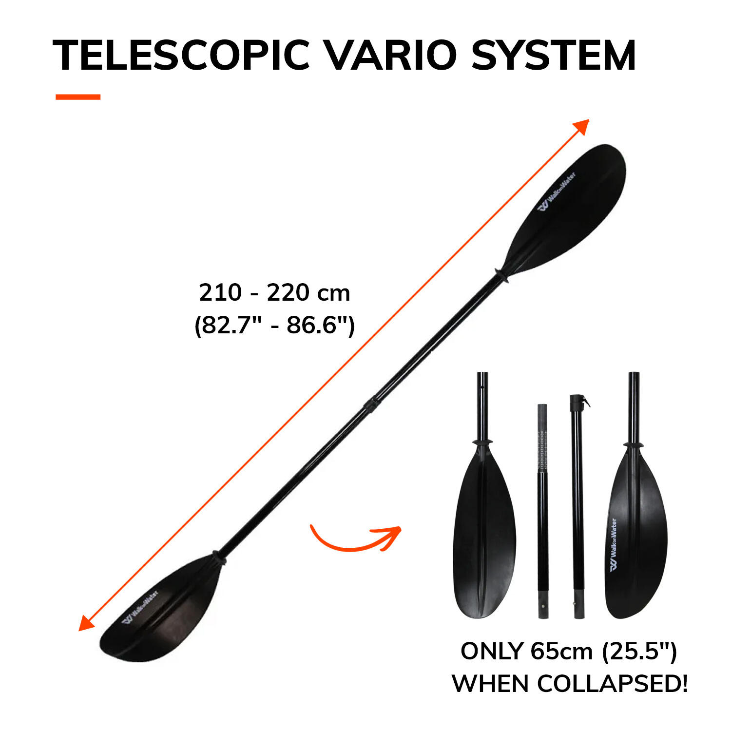 Pagaia per kayak in fibra VARIO regolabile WOW in 4 parti 2/5