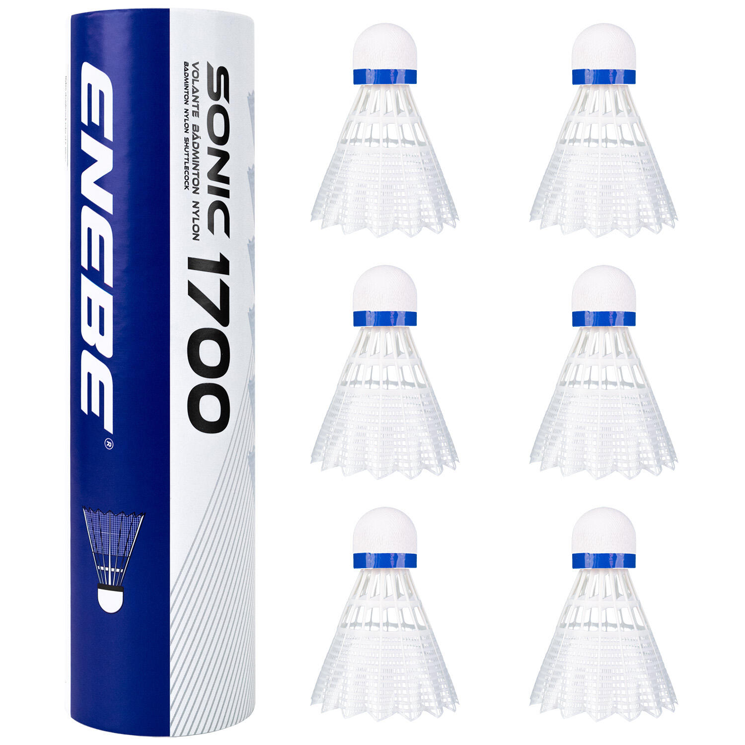 Tubo 6 Volantes bádminton SONIC 1700 blanco 4/4