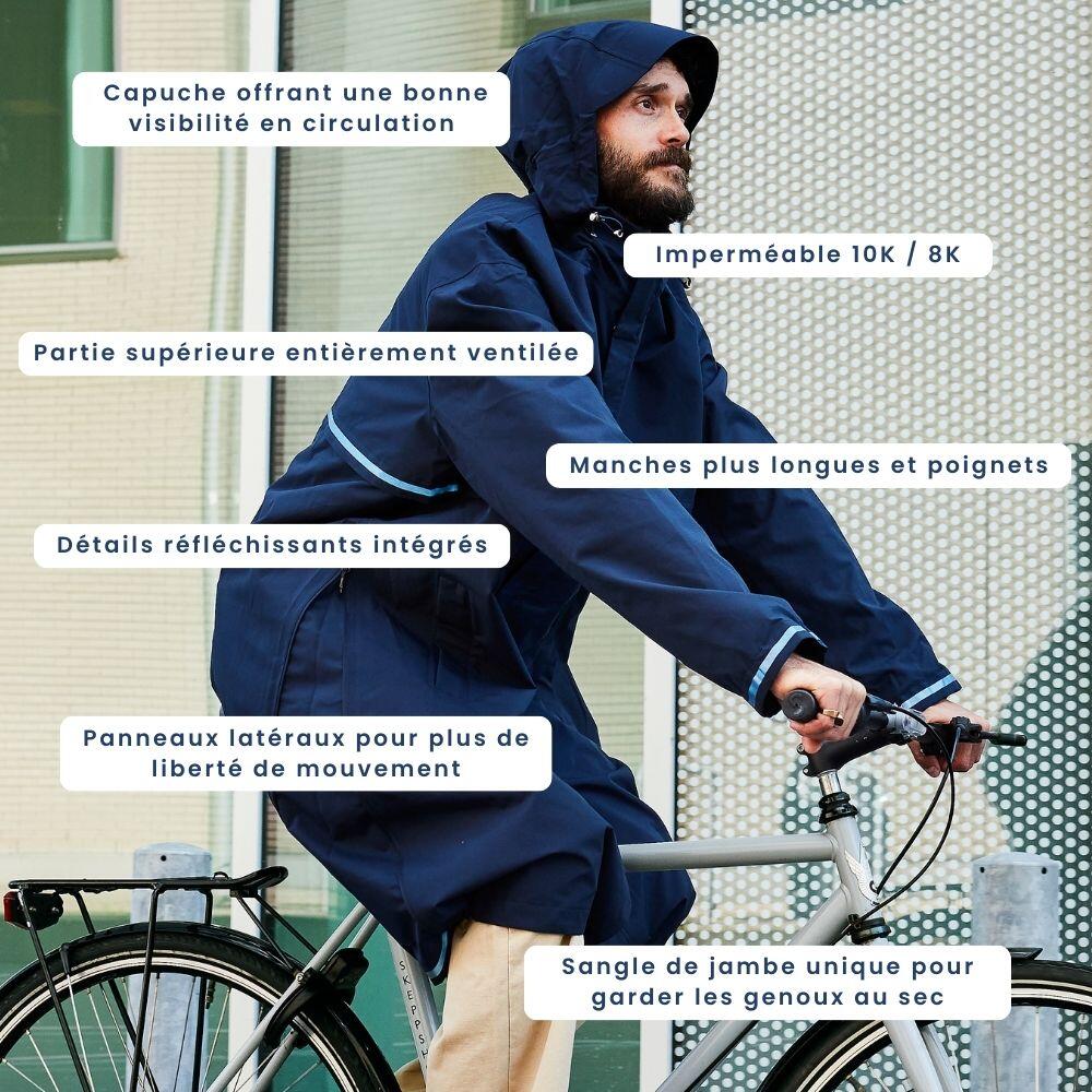 Weathergoods Sweden Imbris oversized waterdichte fietsregenjas donker groen 4/7