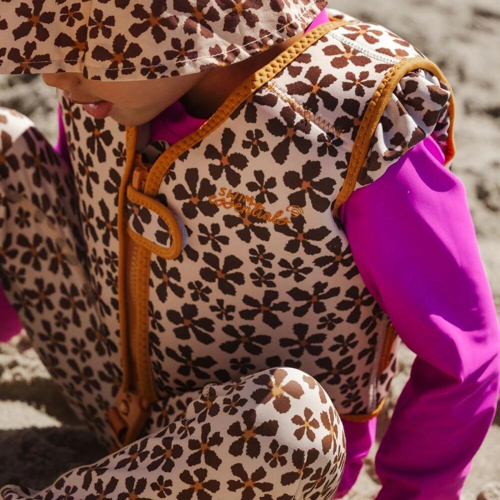 Swim Essentials Schwimmweste - Orange - Wild Flower - 1/2 Jahre 3/6