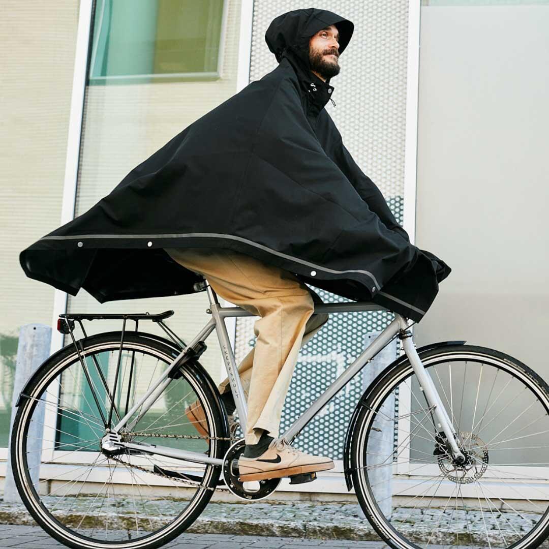Weathergoods Sweden Imbris poncho impermeabile nero M 2/7