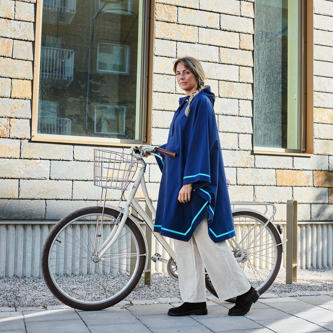 Weathergoods Sweden Poncho Imbris impermeabile blu L 5/7