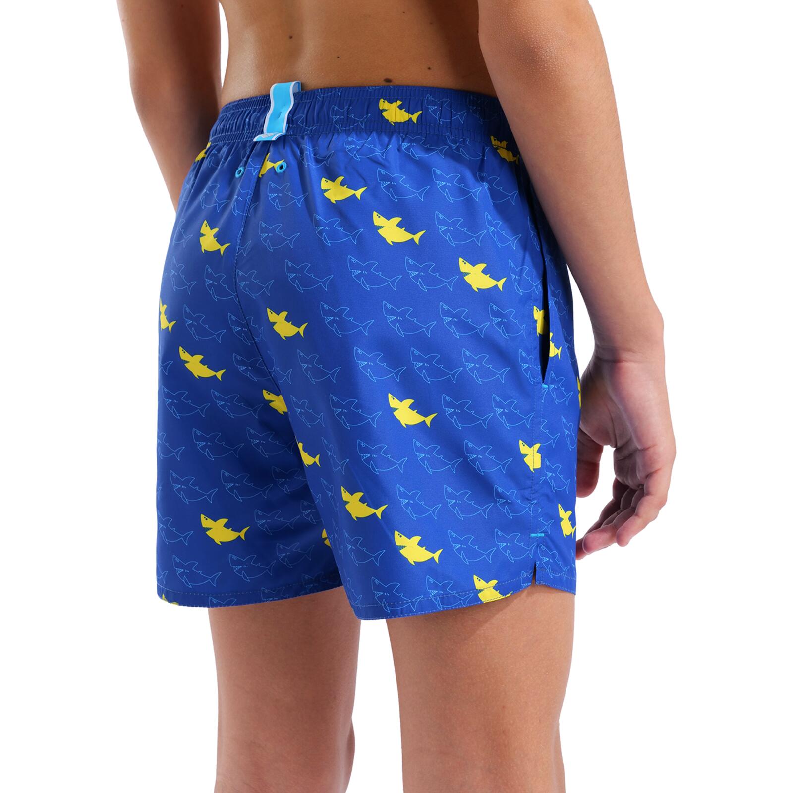Badehose schnelltrocknend chlorbeständig Jungen - Water Prints Beach Boxer AO 7/7