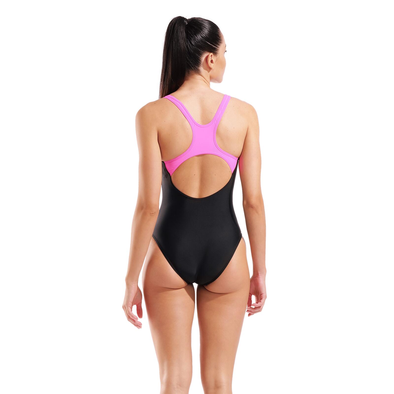 Arena Dames Corrigerend Badpak Control Pro Back B Zwart Shocking Pink 6/7