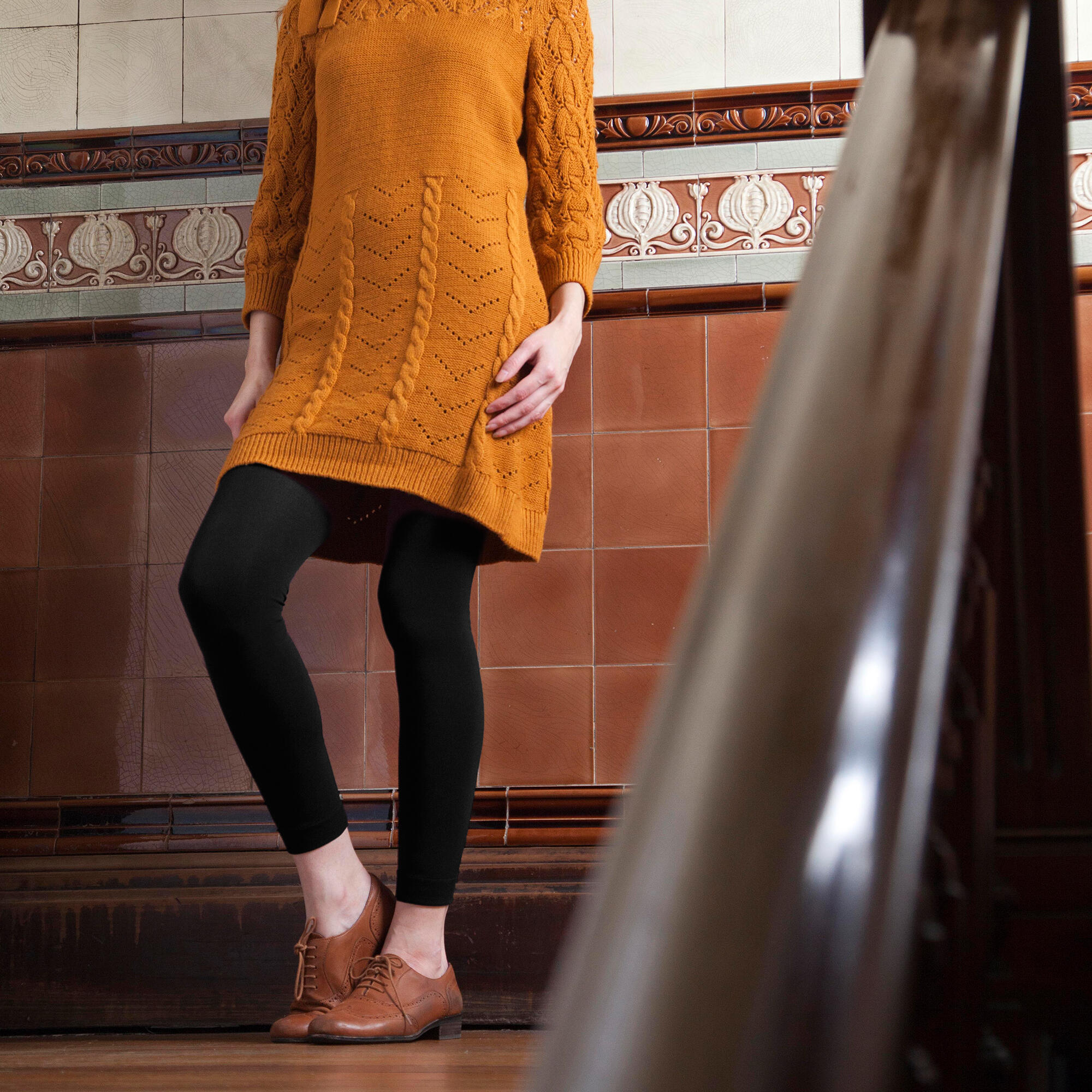 Heat Holders Thermo Leggings Damen | Winter Warm Leggings Fleece Gefüttert 5/6