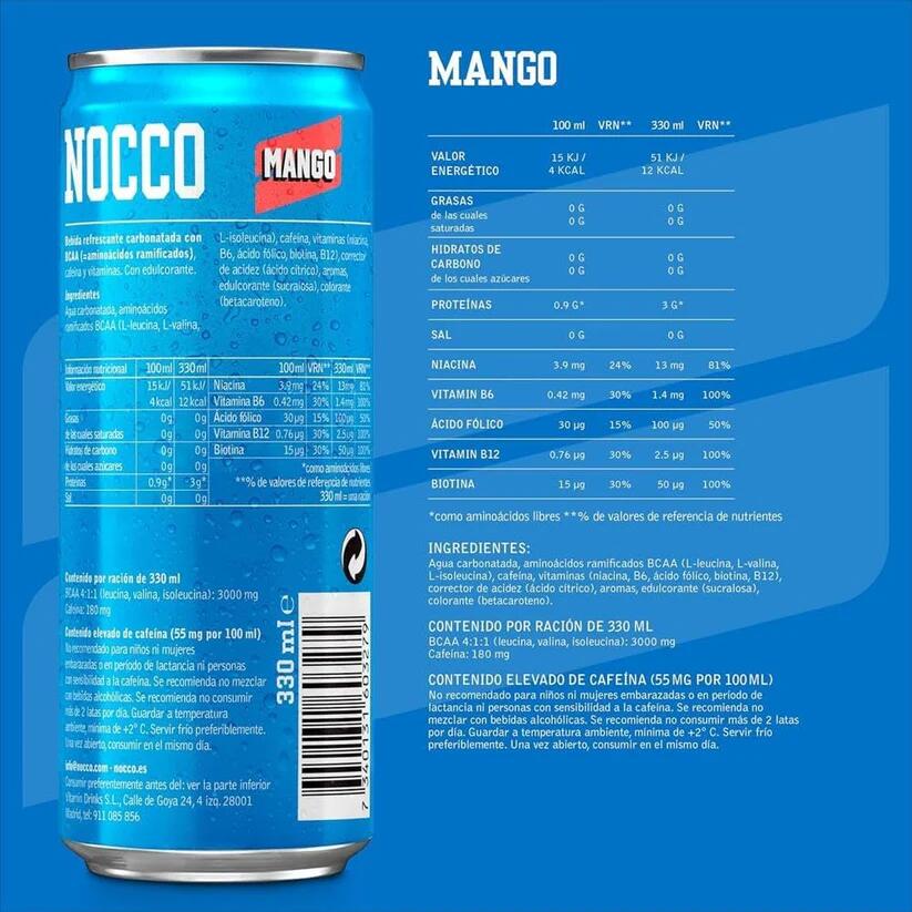 Nocco BCAA Mango del Sol - 330ml Mango de Nocco 2/2