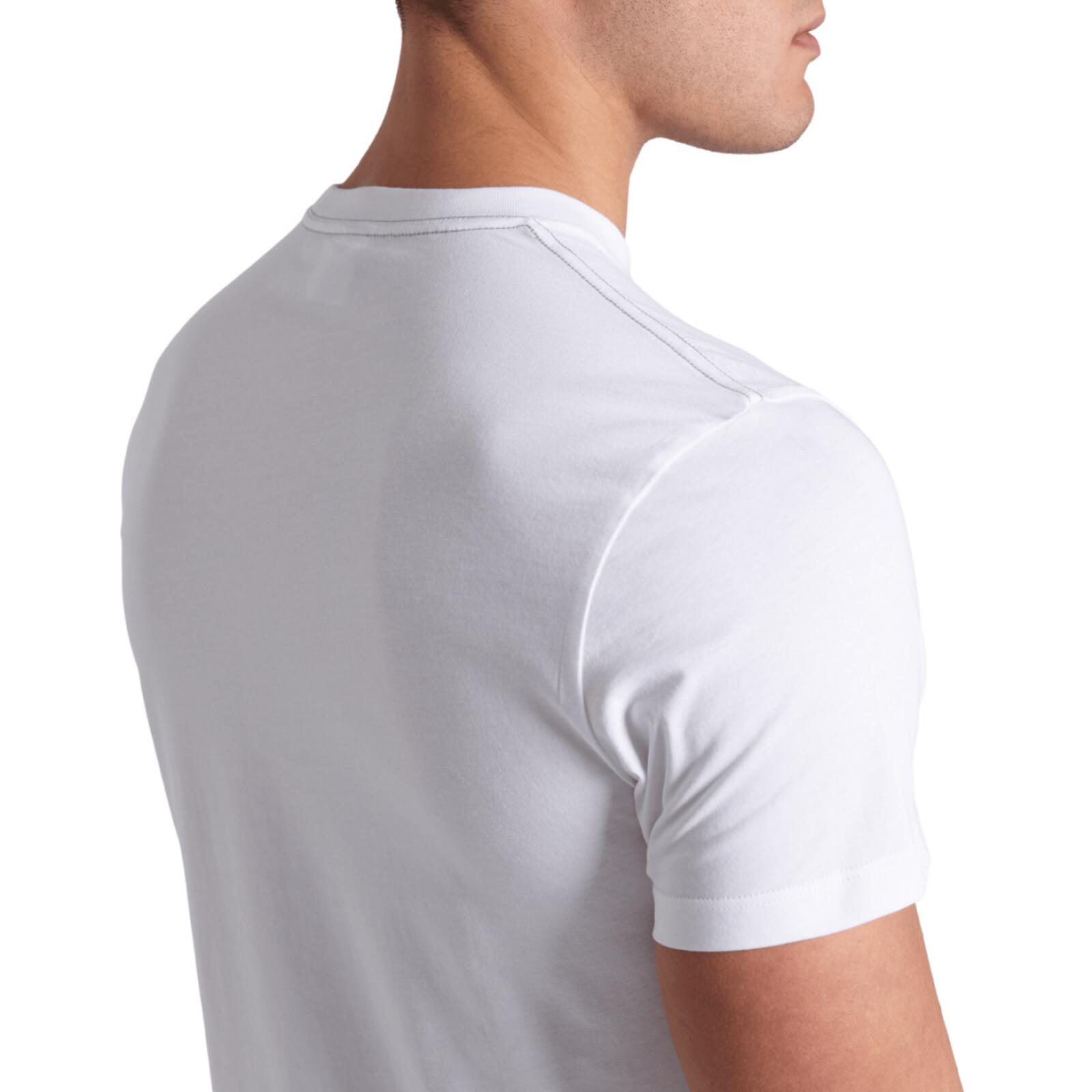 M T-Shirt Solid Cotton - white/water monogram 3/5