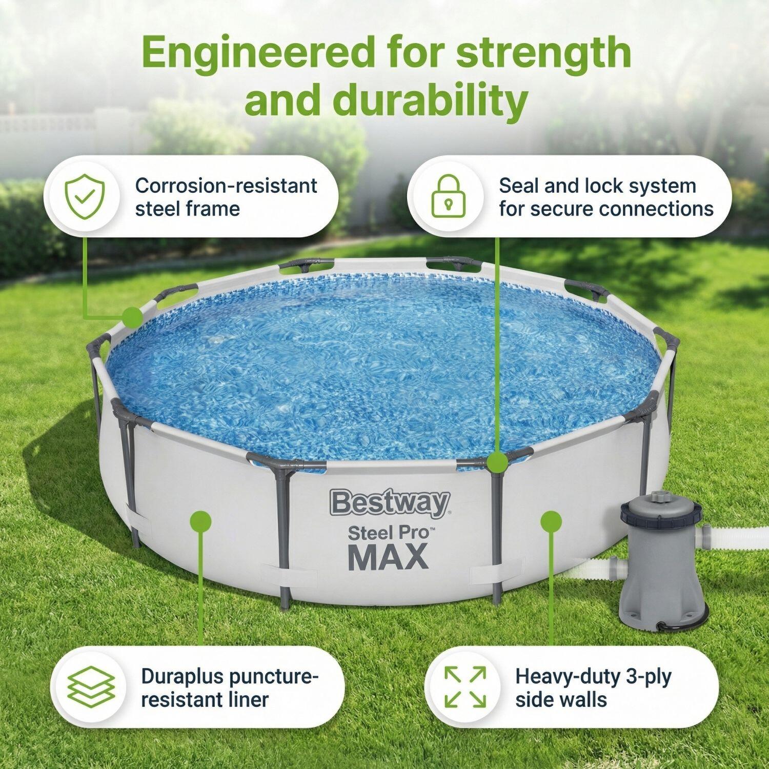 Bestway Steel Pro MAX Rund - 305x76 cm - 7-teilig  S235 6/7